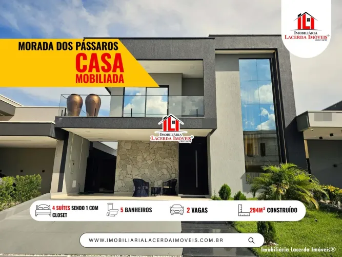 Casa Duplex no Morada dos Pássaros 100% Mobiliada com 4 Suítes sendo uma Master com closet
