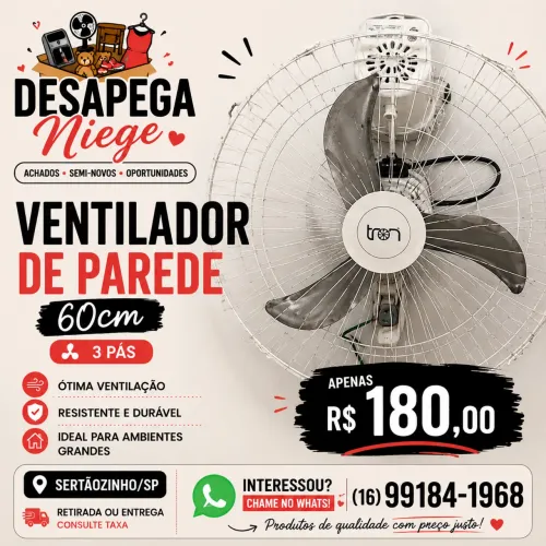 Ventilador de Parede 60cm