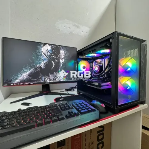 PC Gamer Ryzen 7 5700X RTX 4060 32GB RAM 1TB NVMe B450 Water Cooler Aquário Vidro