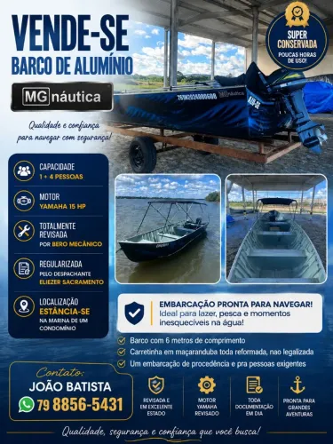 Vende Barco de Alumínio marca Mg Náutica