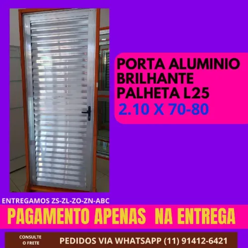 Porta Palheta de Alumínio Brilhante L25 - 210X80 direita- frete a-c