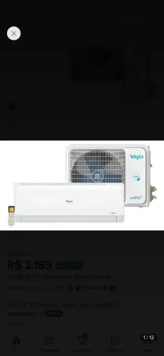 Ar Elgin Inverter 12000 Btus + Nota + Garantia, e fazemos instalação.