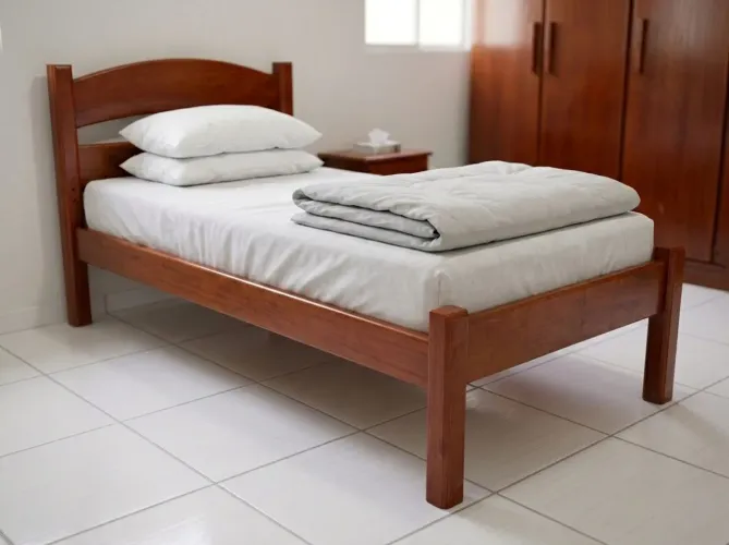 CAMA SOLTEIRÃO / TIPO VIÚVA 0,96 x 2,00 | MADEIRA IMBUIA NOBRE - PADRÃO MOGNO |S/COLCHÃO 