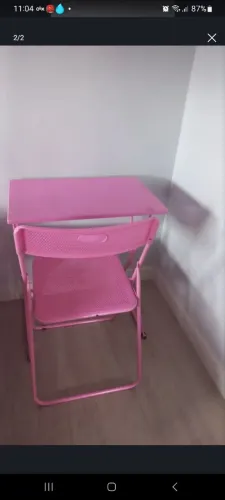 Mesa rosa de ferro reforçada ( infantil)