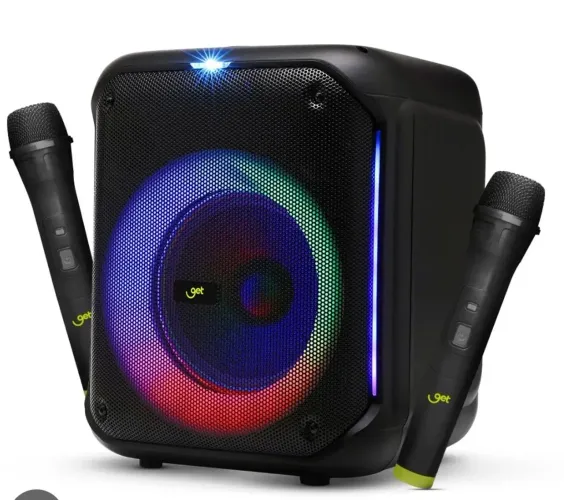 Caixa de som GET Cube 250W com 2 microfones