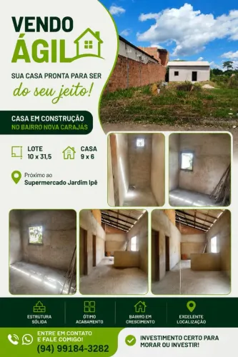 Vendo agil Desa casa localização bairro nova carajás próximo ao parque ? Maria bonita