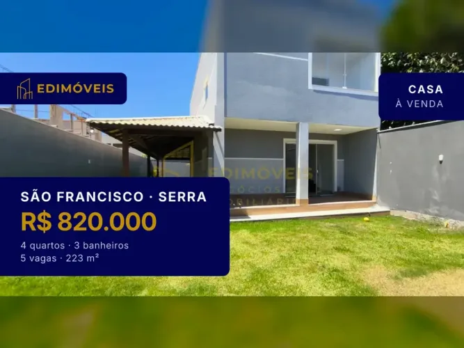 Linda Casa em São Francisco: 4 Quartos e 2 Suítes Próxima à Praia