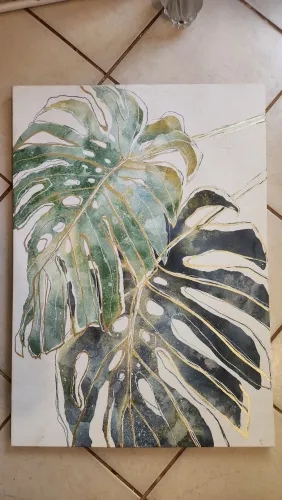 Quadro tela tipo canva folhas
