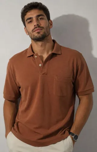 Blusa Polo Marrom tamanho G, bonita, bem confortável, original, tecido macio.