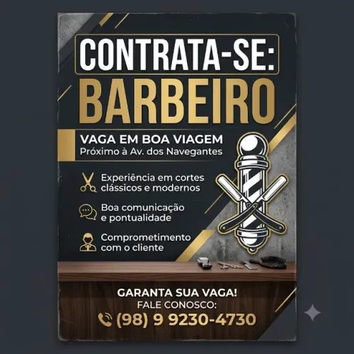 VAGA PARA BARBEIRO (98) 9 *