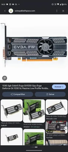 Geforce NVidia GT 1030 2gb relíquia em ótimo estado tudo Ok