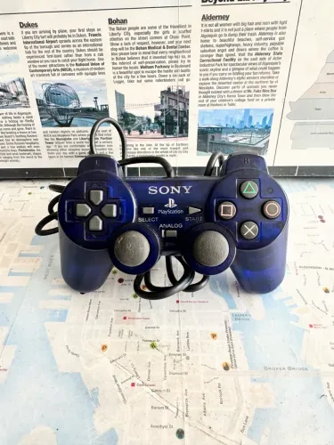 Controle PS2 Original - Ocean Blue