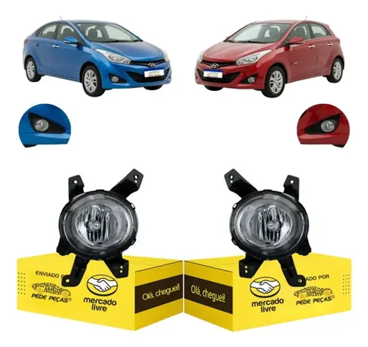 Farol Milha Auxiliar Cibie Hb20 Sedan 2013 2014 2015 Par Cromado