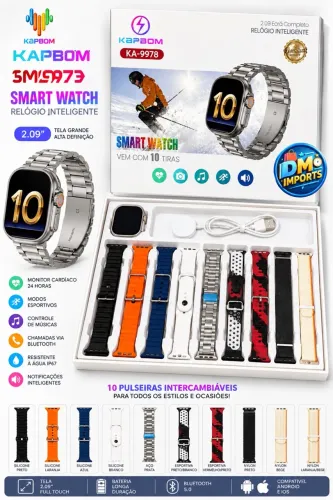 Smartwatch com 10 pulseiras