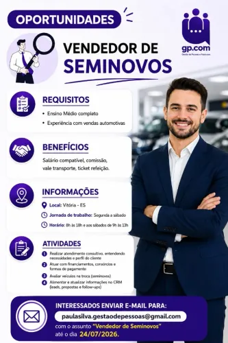 Vendedor de Veículos Seminovos