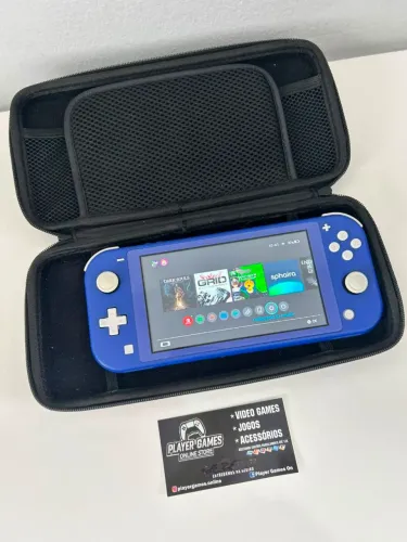 Nintendo Switch Lite Azul DESBLOQUEADO!! (Aceito Cartão)