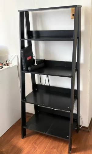 Estante Preta Estante Preta Multiuso com 4 Prateleiras