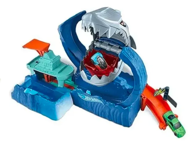 Pista Hot Wheels Ataque do Tubarão - Playset com Lançador