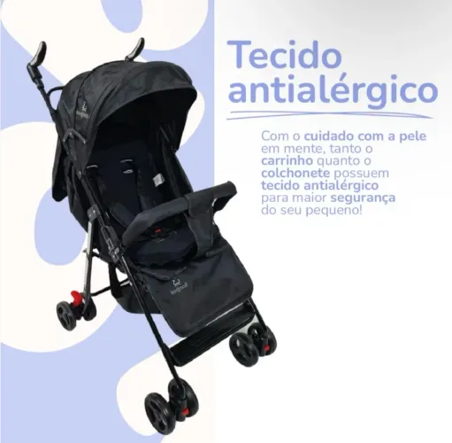 Carrinho de bebê.