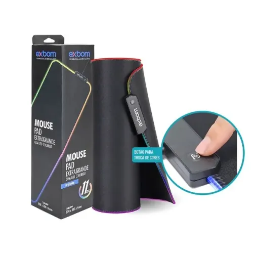 Mouse Pad Gamer Iluminado led Rgb Grande 80X30CM 