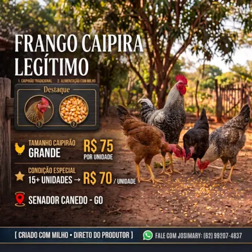 Frango Caipira Legítimo | R$ 75 | Senador Canedo e Região
