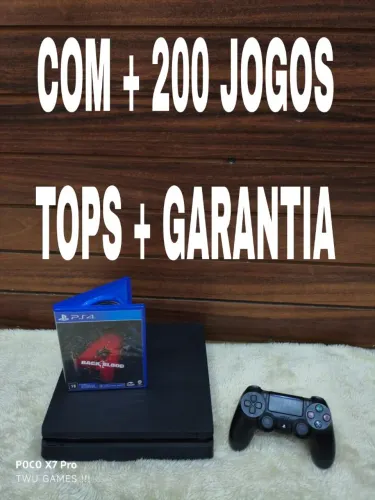 PS4 slim 1 tb + 200 jogos tops