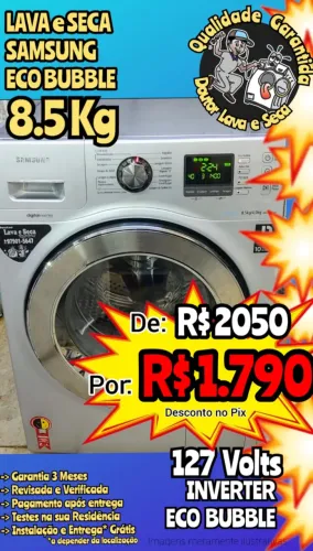 LAVA E SECA SAMSUNG (Leia o Anúncio) Inox Inverter Entrega Grátis*!