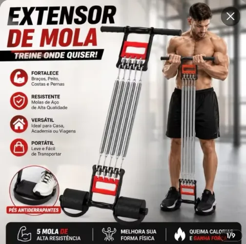 Extensor equipamento de Treino para Peito, Braços e Costas, Resistente - Leia o Anuncio