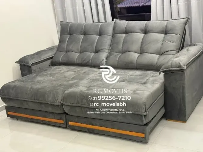 Sofá Retrátil e Reclinável Barcelona Euro Pillow 30cm Molas Ensacadas