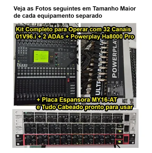 Mesa de som digital 01V96i  32 Canais + Powerplay + Ada8200 + Ada8000 01V96 01V Yamaha X32