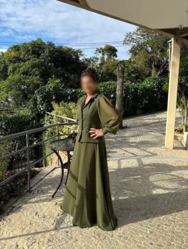 Vestido Verde-Oliva para Casamento/ Festa 