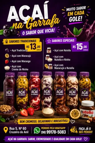 ? AÇAÍ GELADINHO NA GARRAFA! ?