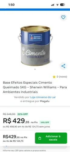 Cimento queimado sherwin williams