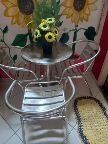 Conjunto de Mesa e cadeira de Alumínio