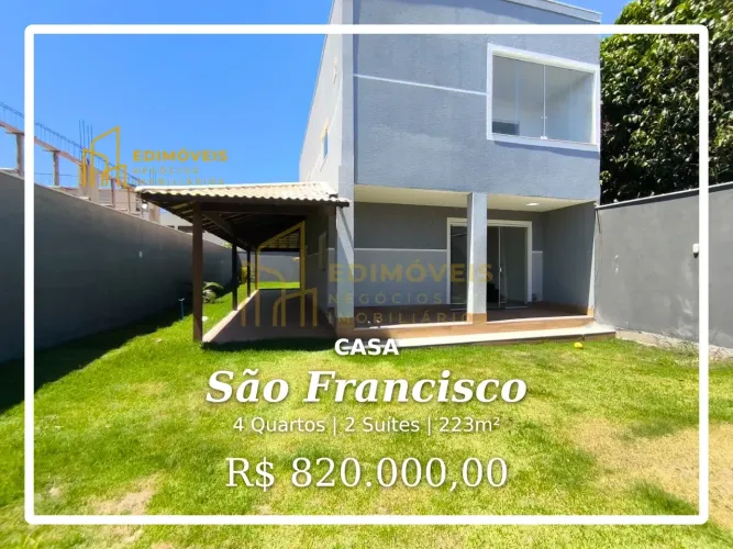 Não Perca! Linda Casa em São Francisco com 4 Quartos e Sala Iluminada
