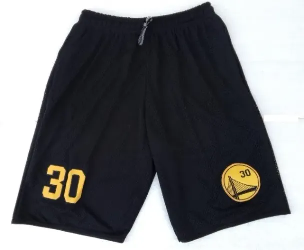 bermuda basquete bordada com bolsos