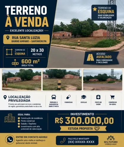 TERRENO DE ESQUINA À VENDA