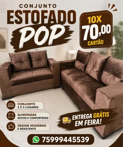 Conjunto estofado pop com almofadas