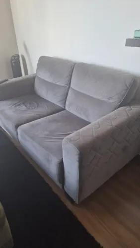 Sofá cinza, 2 lugares. Usado