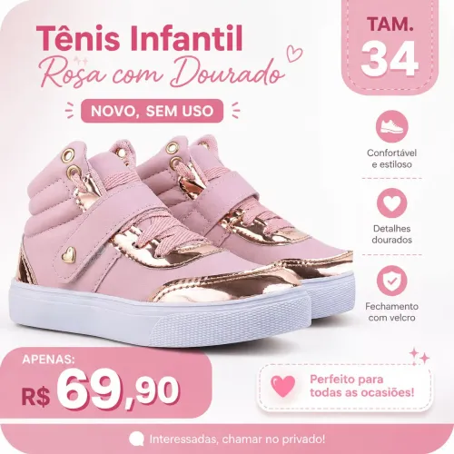 Tênis infantil feminino novo
