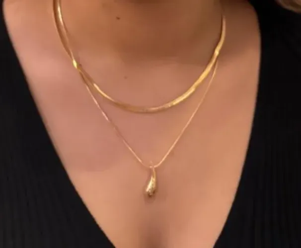Colar Gota Folheado a ouro