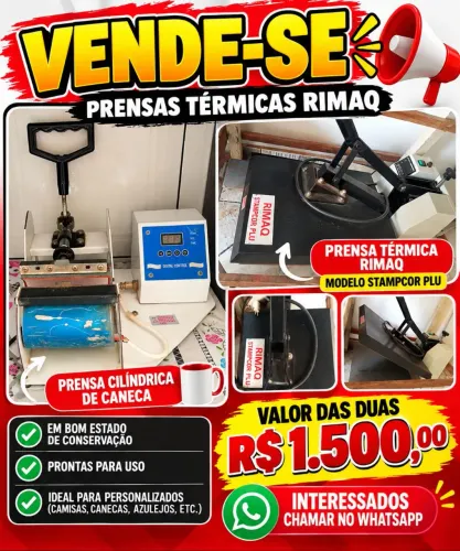 Vendo prensas para sublimação