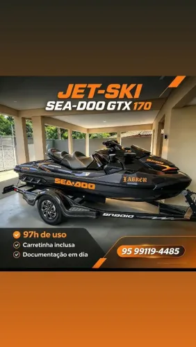 VENDE-SE JET SKY SEA DOO GTX 170, ANO 2021, 97H DE USO, COM CARRETINHA INCLUSA.