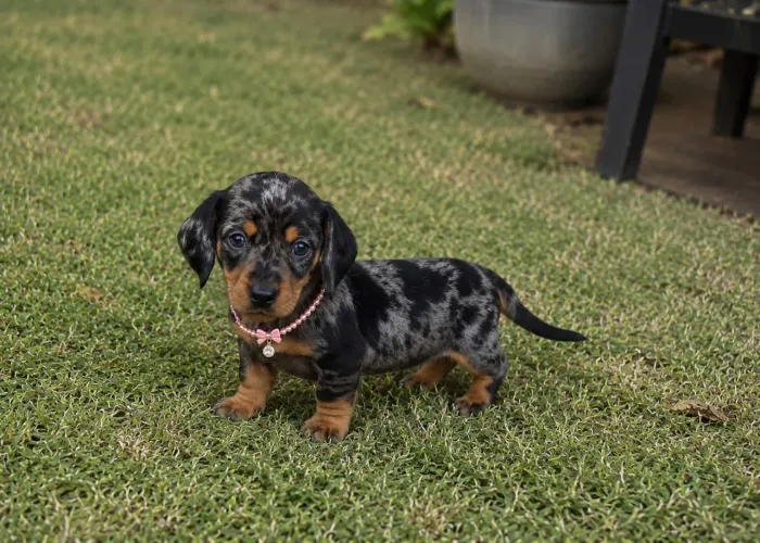 Basset mini Dachshund fêmea arlequim