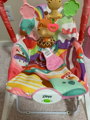 Cadeira de descanso Balanço Bebê Móbile Musical Som Vibratória