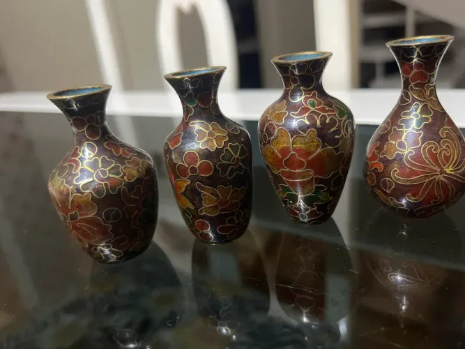 Vaso cloisonne chinês antigo