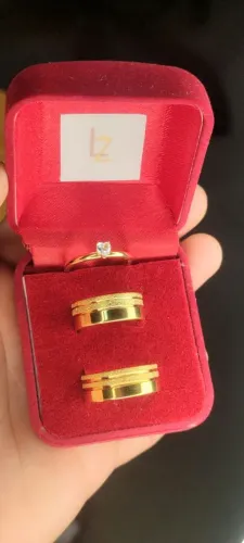 A PRONTA ENTREGA Par de Alianças+Solitário/Aparador+caixa DIVERSOS MODELOS!