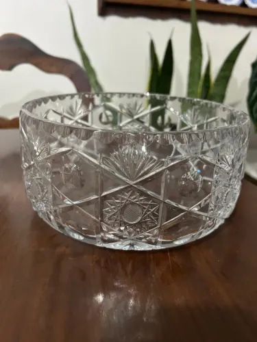 Belíssima peça para mesa em cristal antiga - possivelmente Bohemia ?