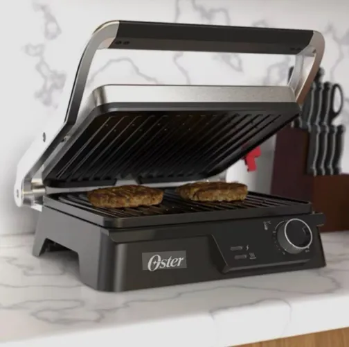 GRILL ELÉTRICO MULTIUSO 2 EM 1 INOX OSTER