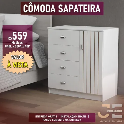 Cômoda sapateira em mdf